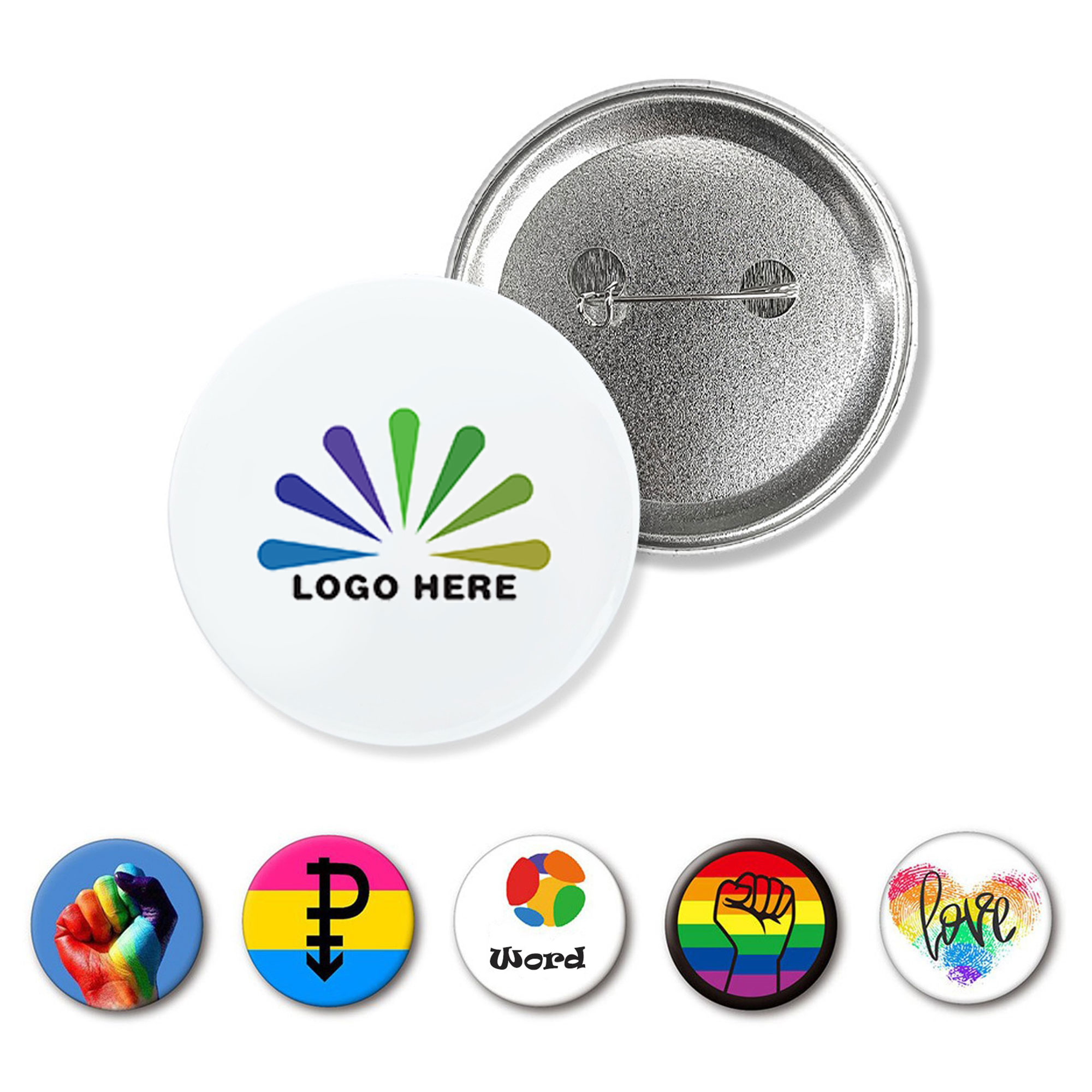1.5in Round Custom Metal Brooch Badge 2