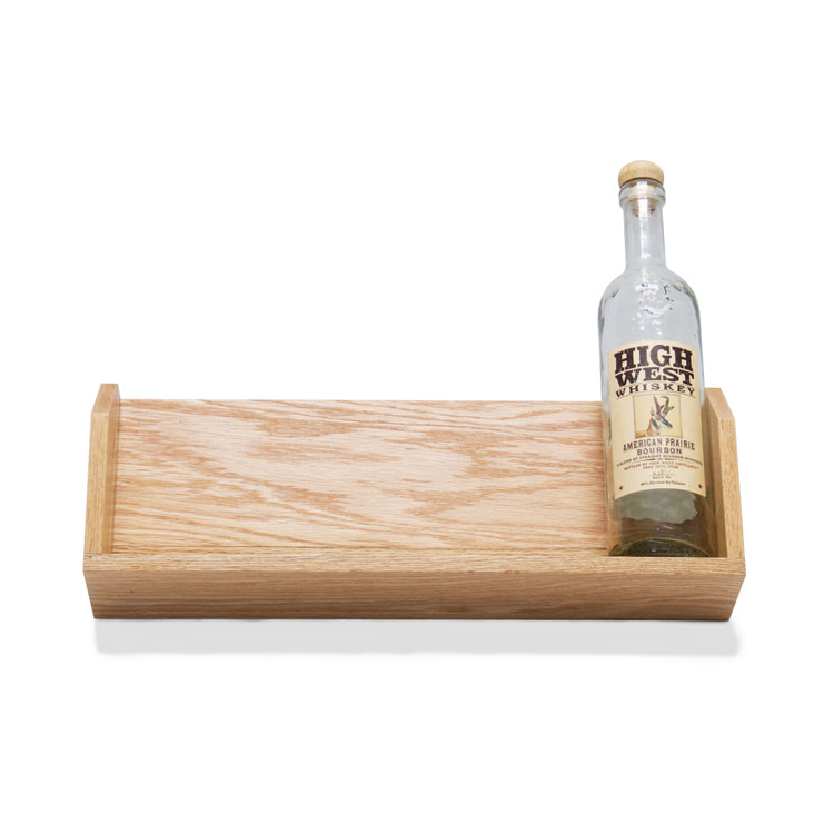 Oak Shelf Style Bottle Glorifier - 5 Bottle 3