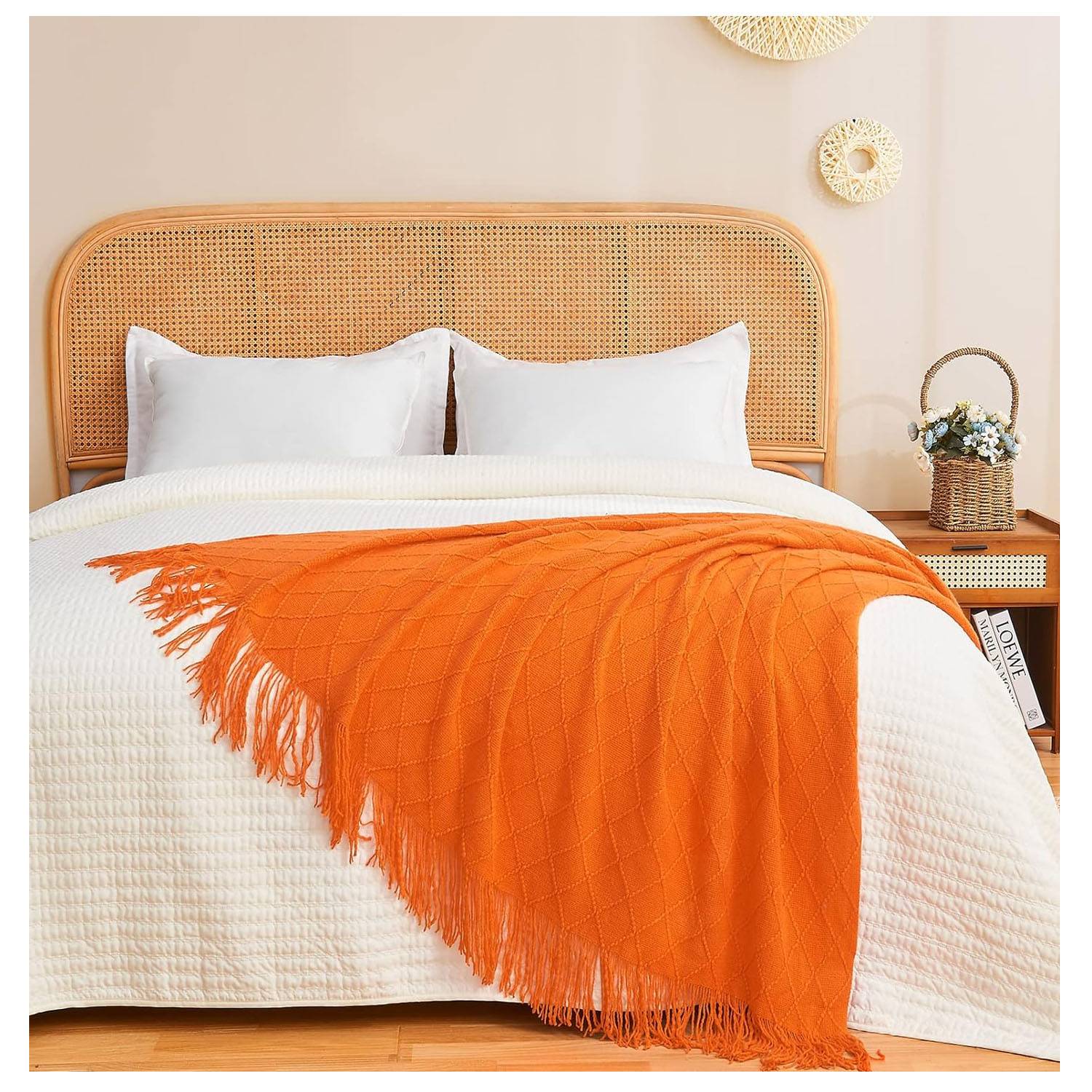 Fringed Thin Knit Blanket 4