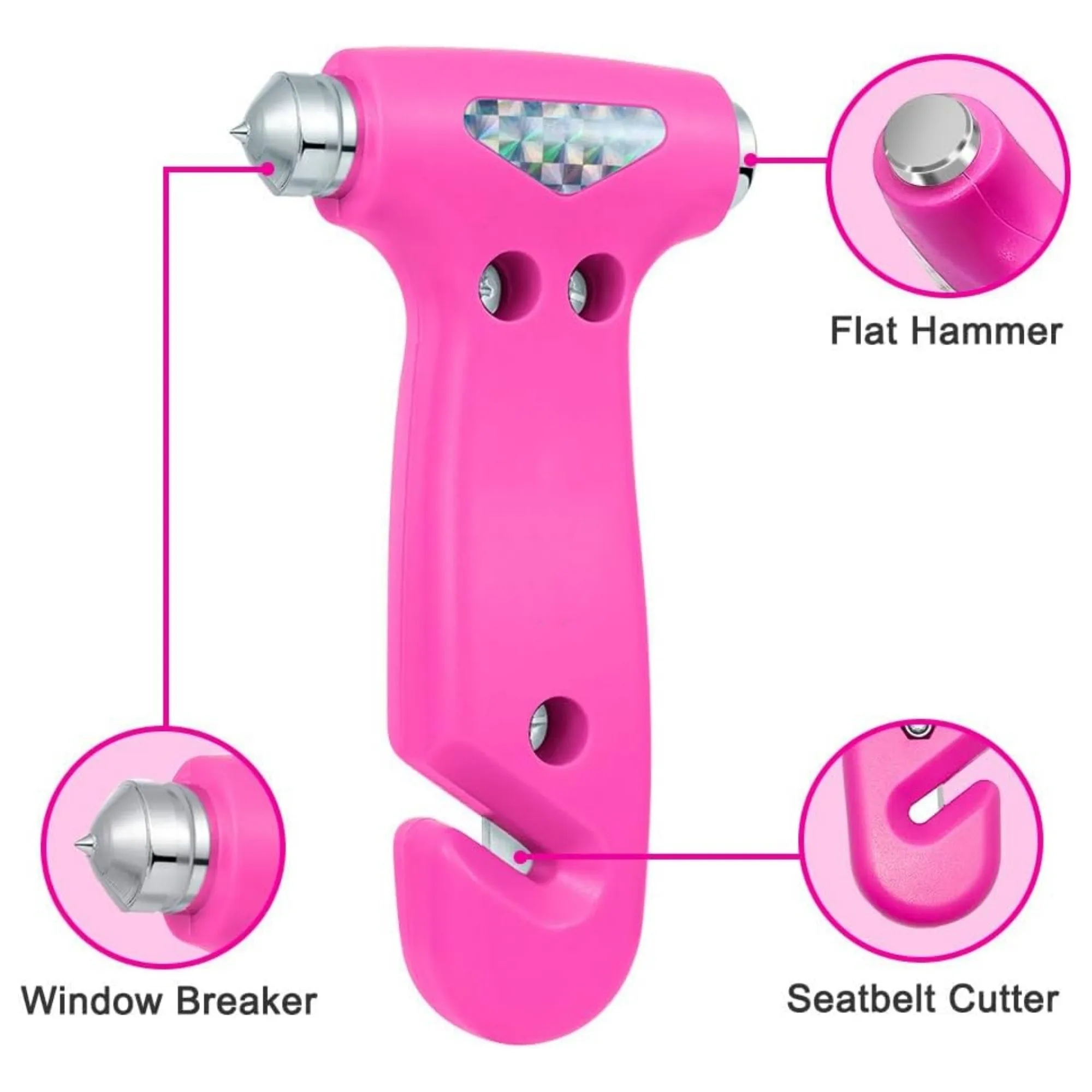 Durable ABS Emergency Hammer with Tungsten Steel Blade 6