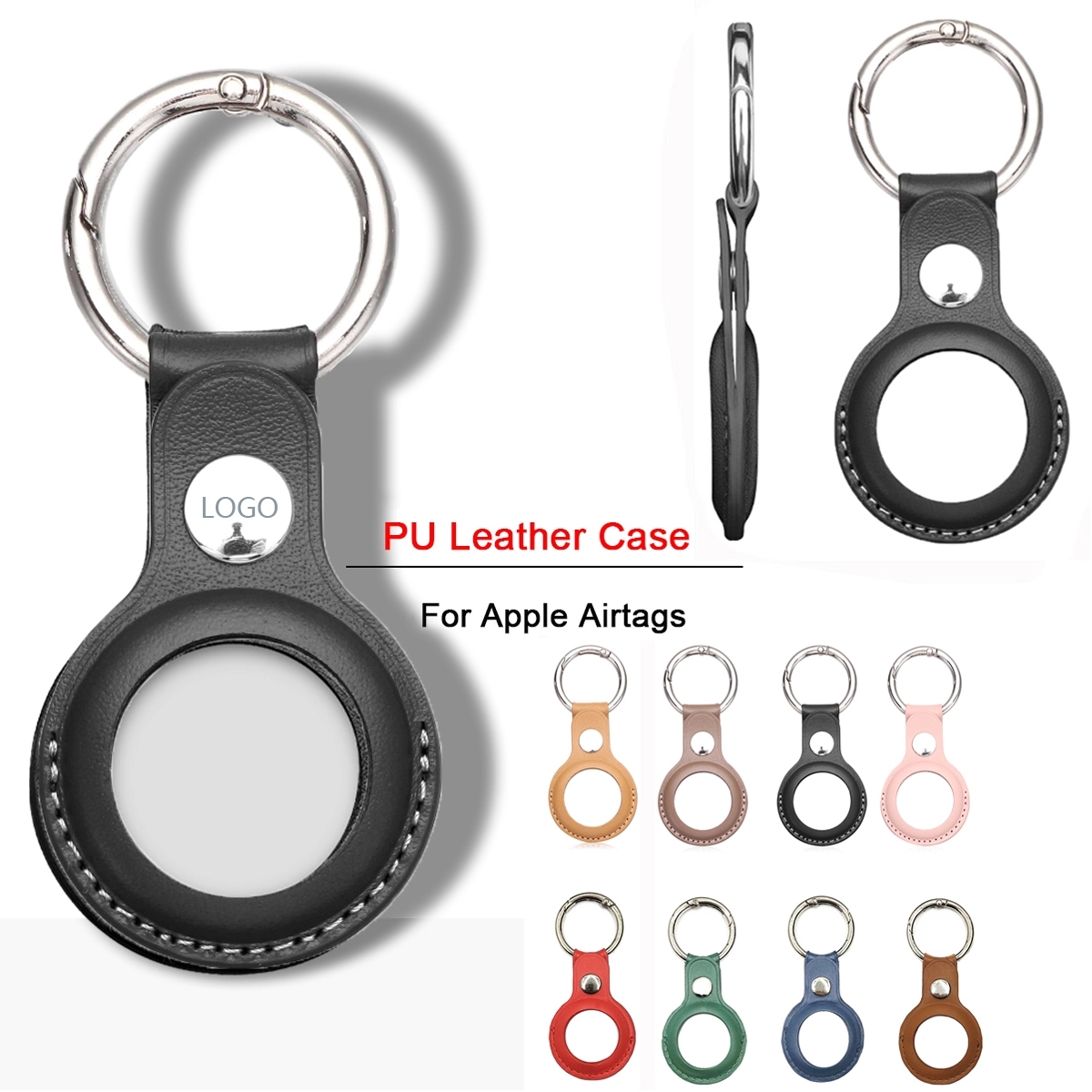 Leather Airtags Keychain Protective Cover 8