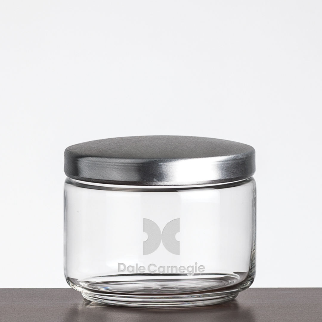 Primrose Jar with Metal Lid - Deep Etch 6