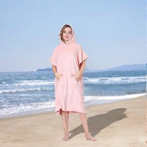 Plain Pink Oversized Hooded hoodie Beach Towel 5