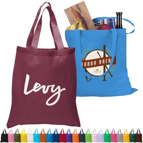 Eco Friendly Colored Cotton Tote Bag (15" X 16"), custom tote bag with logo imprint 2