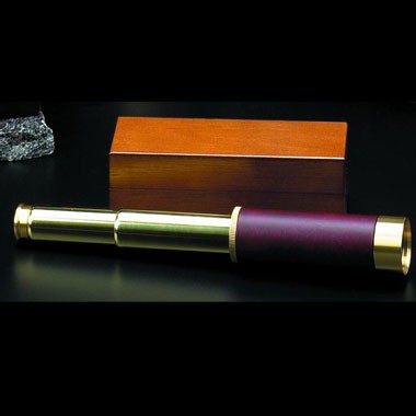Brass Telescope w/Leather Wrap Around on Grip Section 1