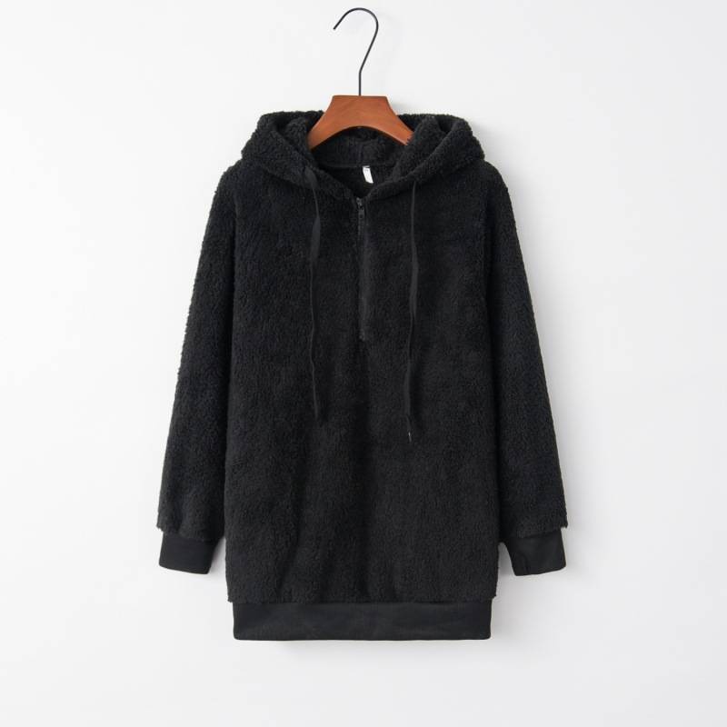 Women's oversized fleece sweatshirt with pockets 5