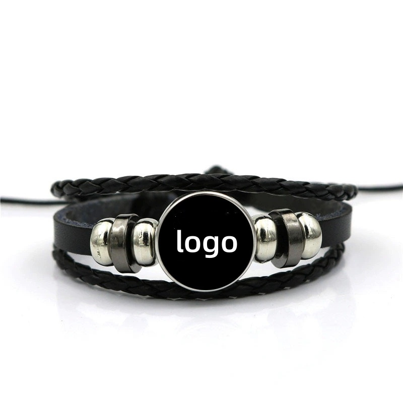 Black Braided Leather Bracelet 2