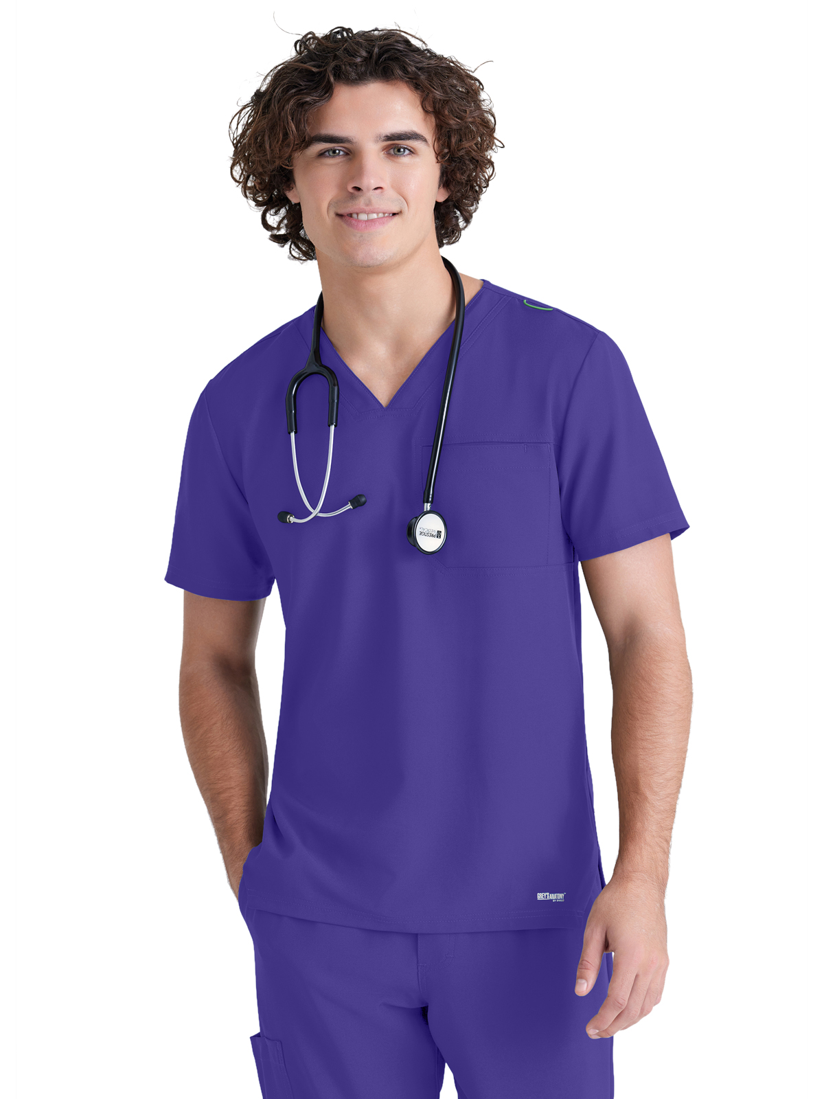 Grey's Anatomy Evolve Stretch - Men's One-Pocket V-Neck Journey Scrub Top 42