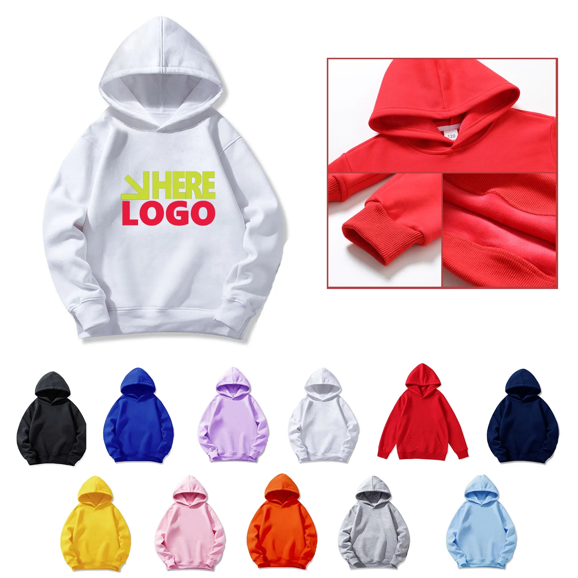 Child Long Sleeve Kangaroo Pocket Pullovers Toddler Top 10
