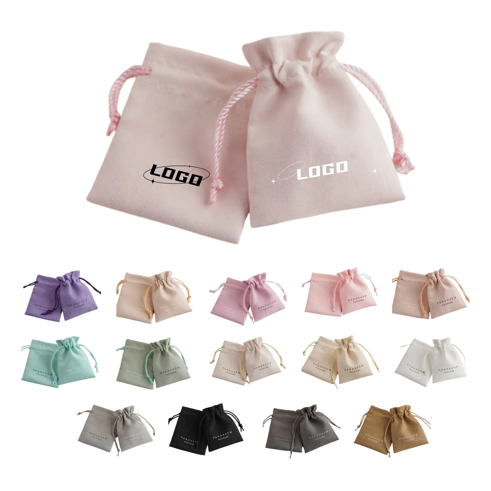 Flannel Jewelry Pouch Small Drawstring Pocket