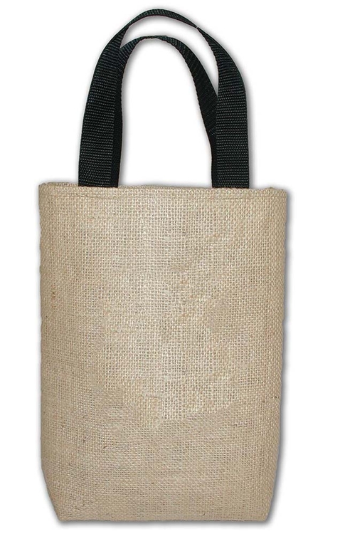 Doodad Laminated Jute/Burlap Tote Bag 10x2.5x11.5" 3