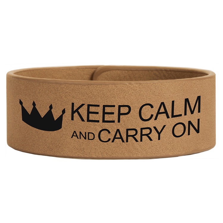 9 1/2" x 1" Light Brown Leatherette Cuff Bracelet 4