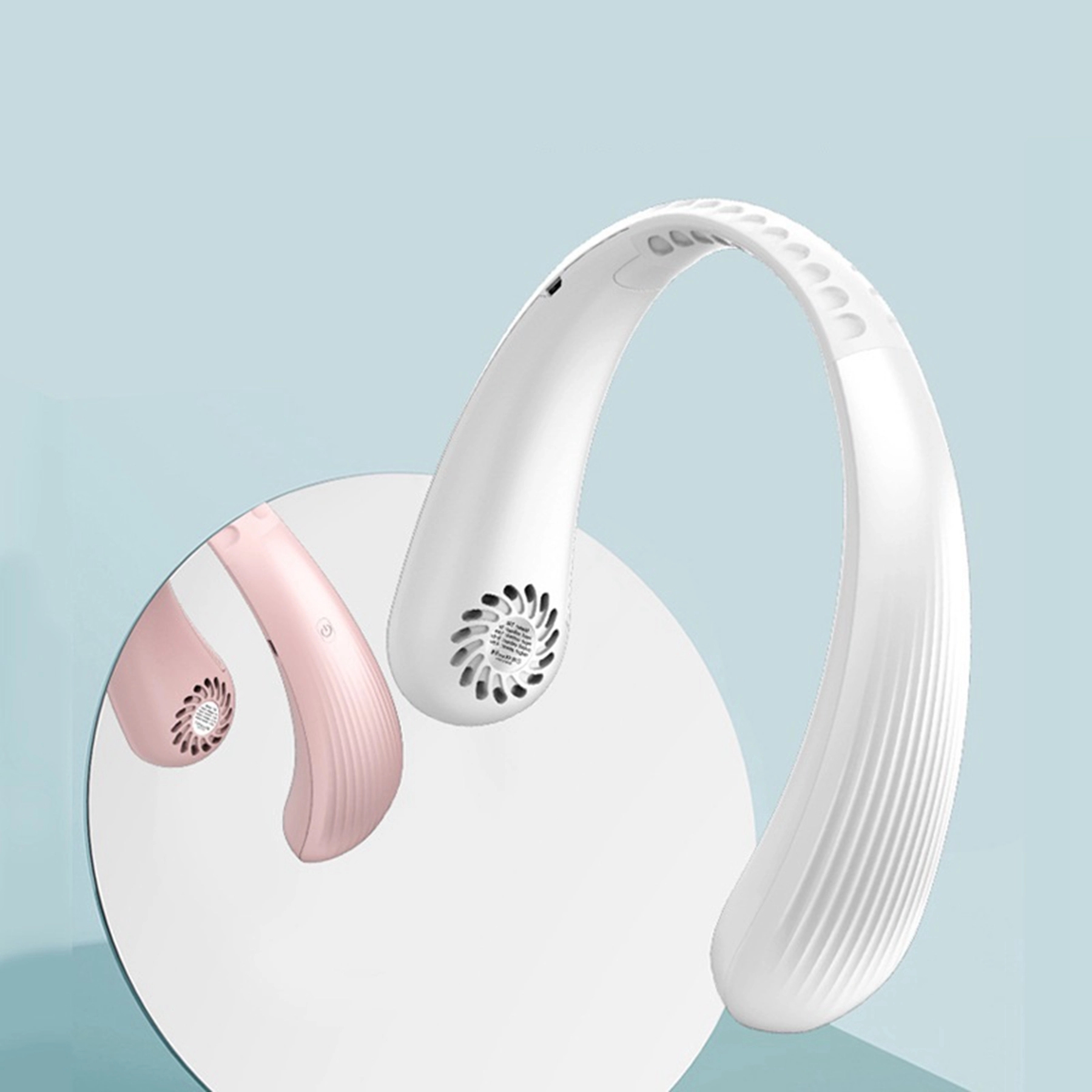 1800 mAh USB Leafless 360 Degree Neckband Fan 5