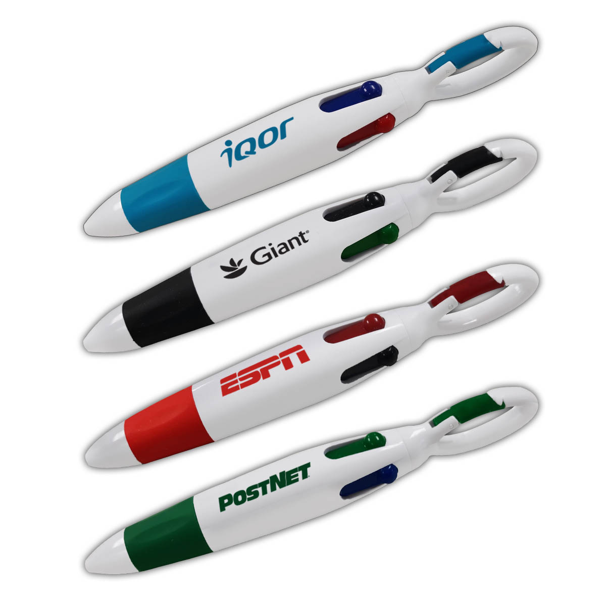 4-Color Ballpoint Custom Pen With Carabiners Clip 3