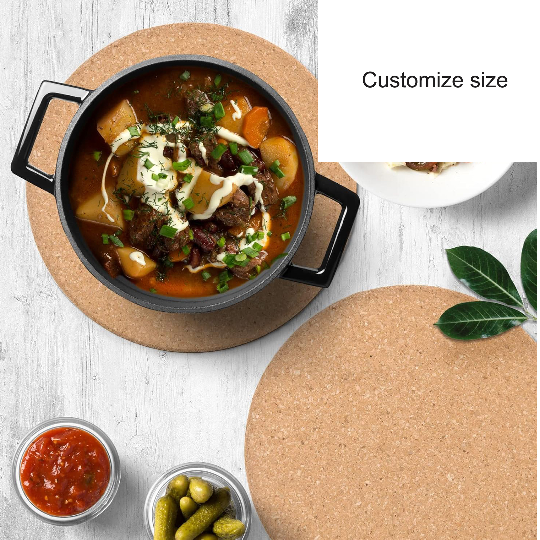 Heat-Resistant Round Cork Trivet Coaster for Kitchen 3