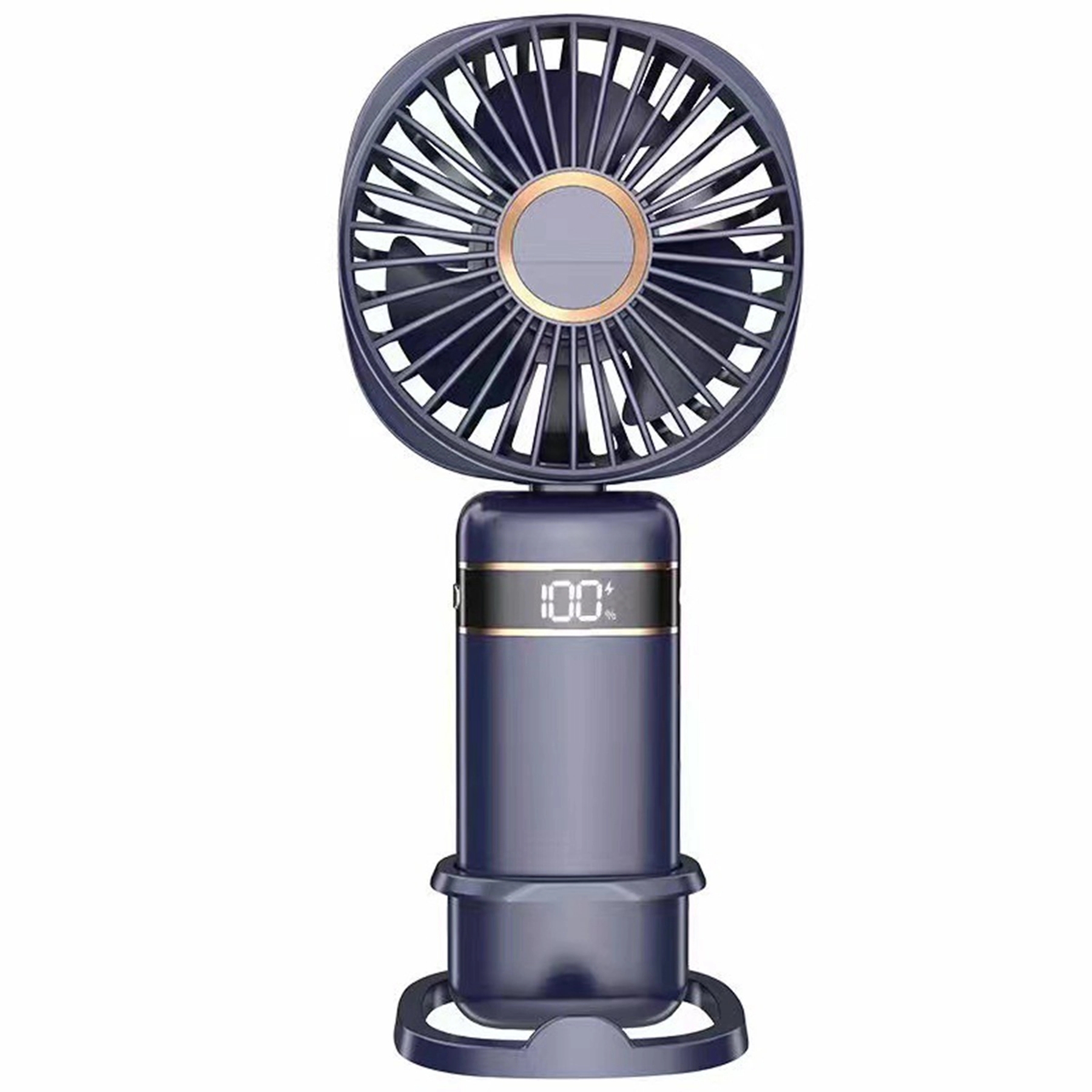 3000 mAh Digital Display Folding Fan with Phone Stand 3