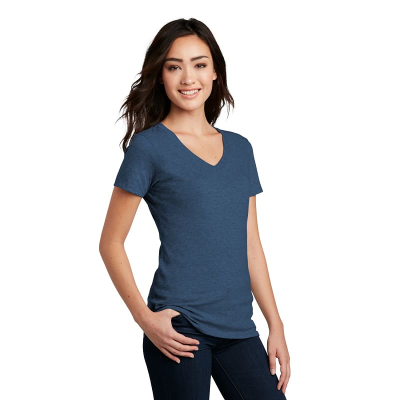 District Women's Perfect Blend CVC V-Neck Tee. 54