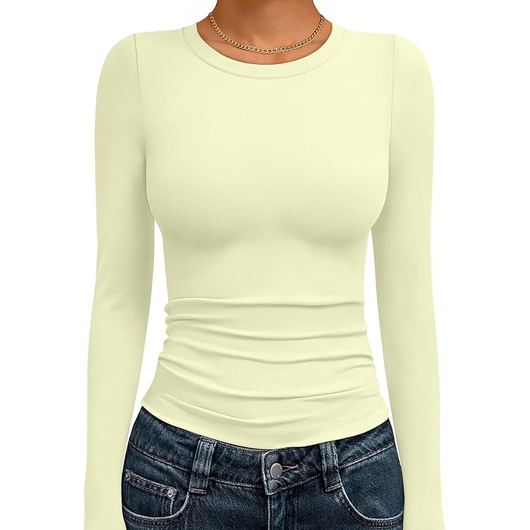 Women's Basic Round Neck Crop Top 36