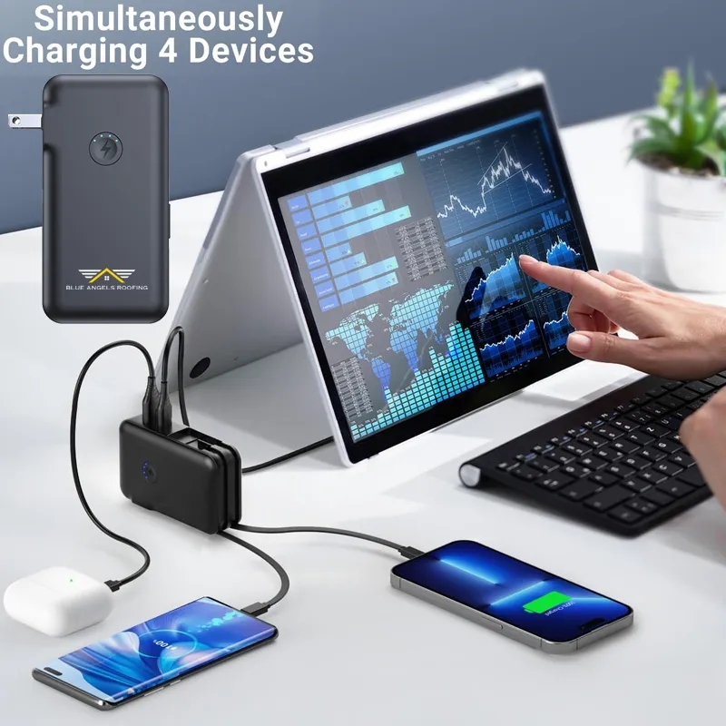 Portable Charger Built-in AC Wall Plug and Cables - 15000mAh 2