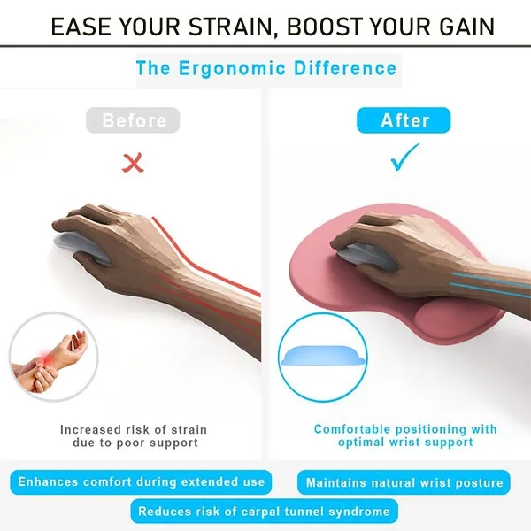 Silicone Anti-slip Office Wrist Support Rest Mouse Pad 3