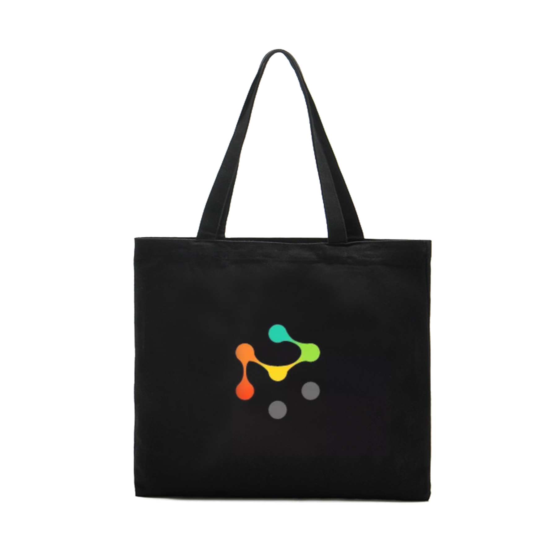 Horizontal Black Canvas Tote Bag 3