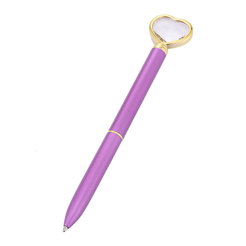 Metal Ball Pen with Heart Shape Crystal Diamond 10