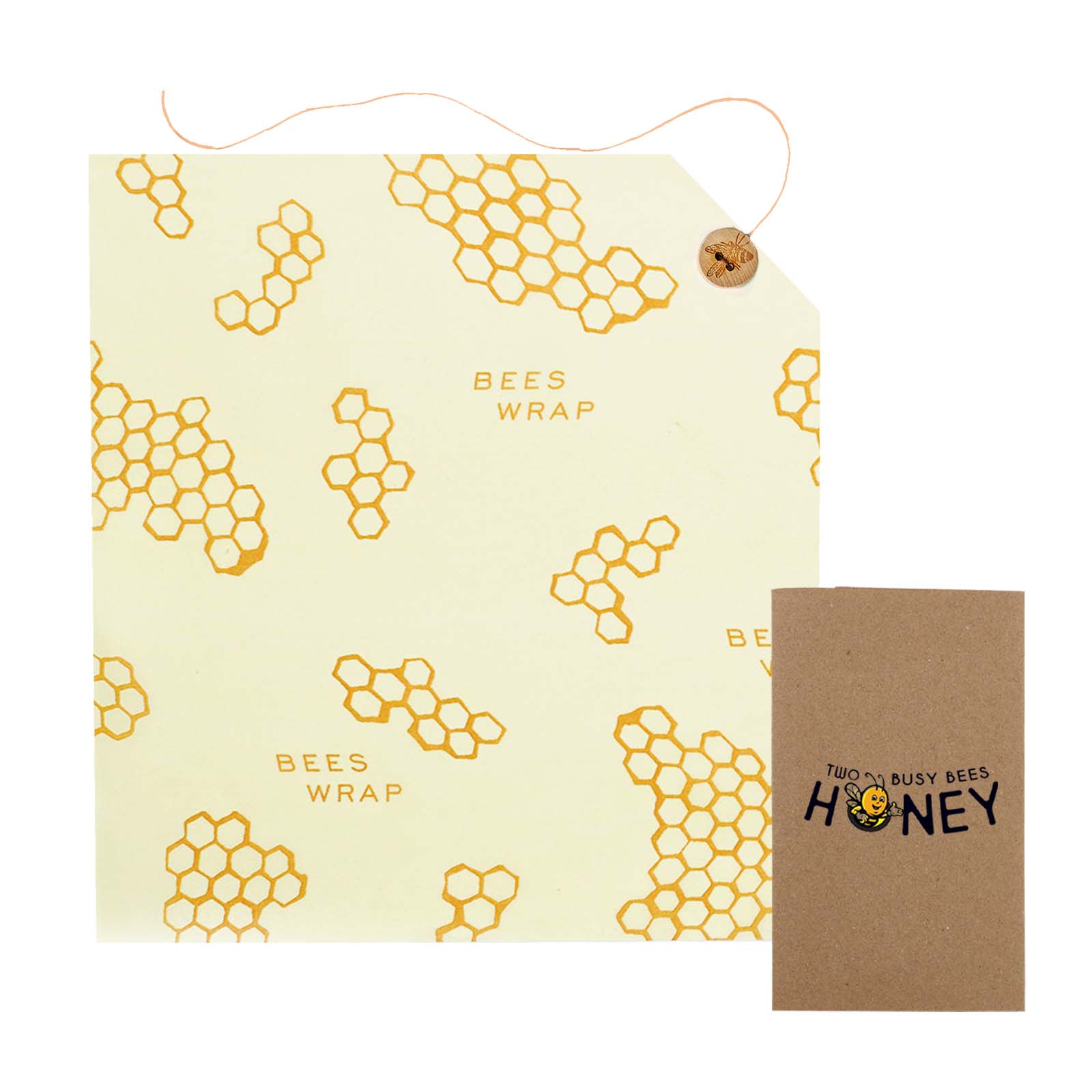 Bees wrap Large Sandwich with tie 13" x 13" 1