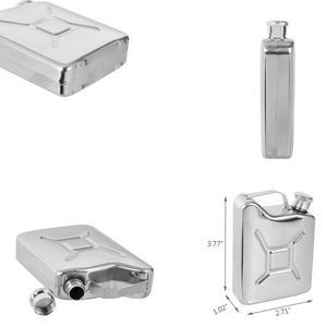 Shining Silver Round Corner 6oz Stainless Steel Flask With Funnel 10