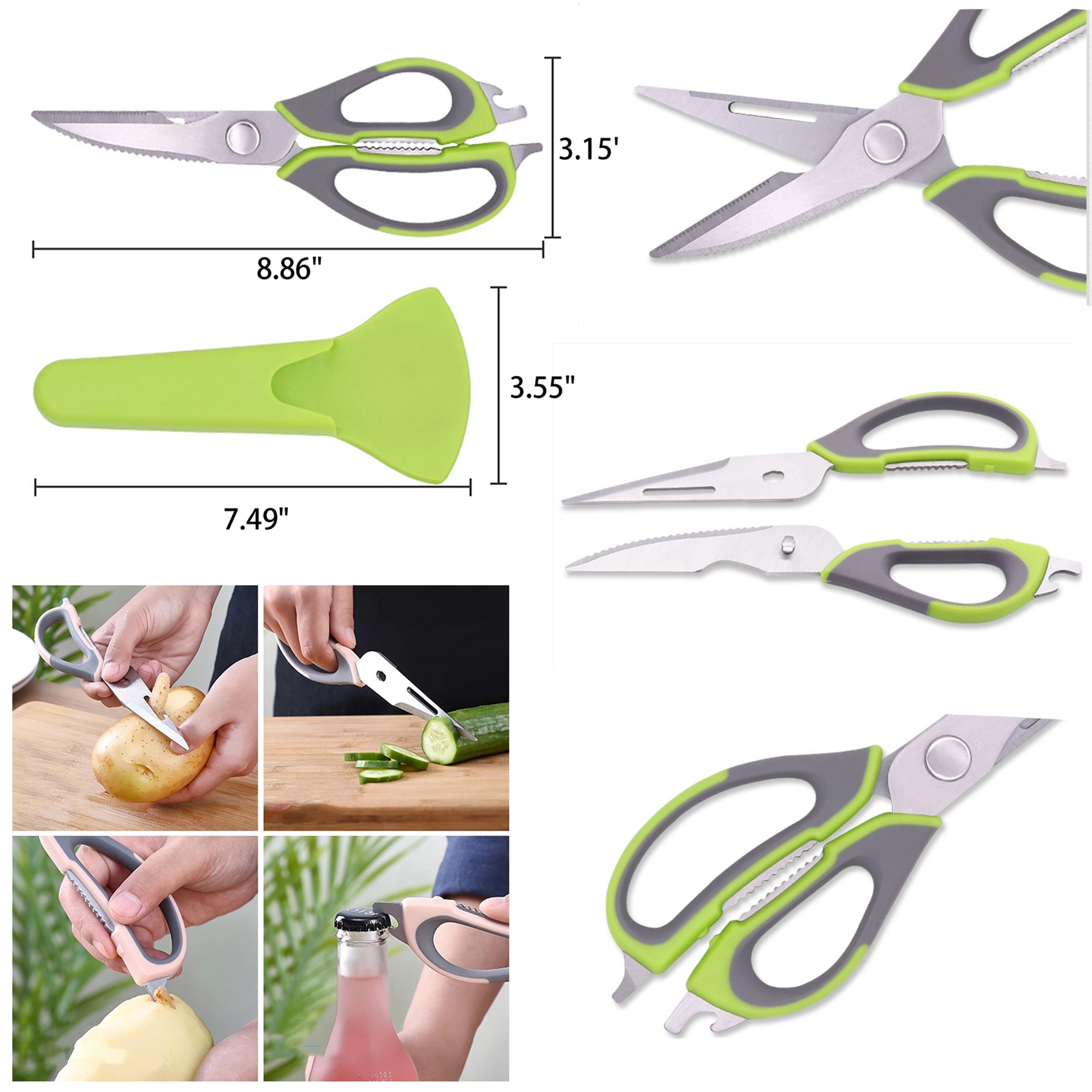 Stainless Steel Kitchen Scissors Heavy Duty Shear 2