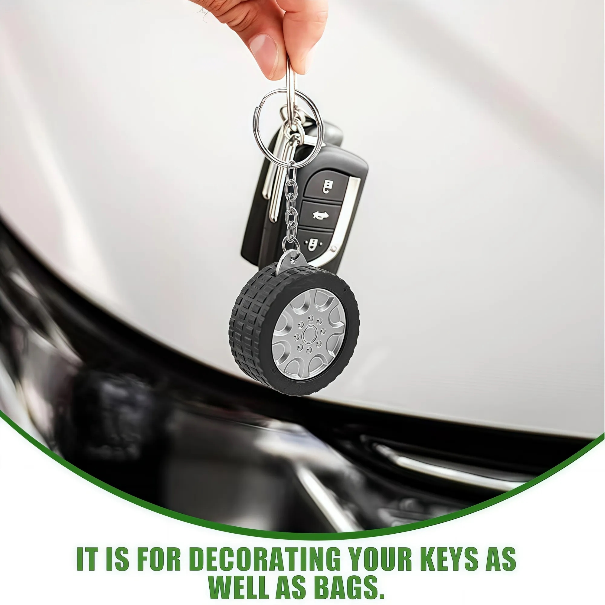 Small Tire-Shaped Tape Measure Keychain 2