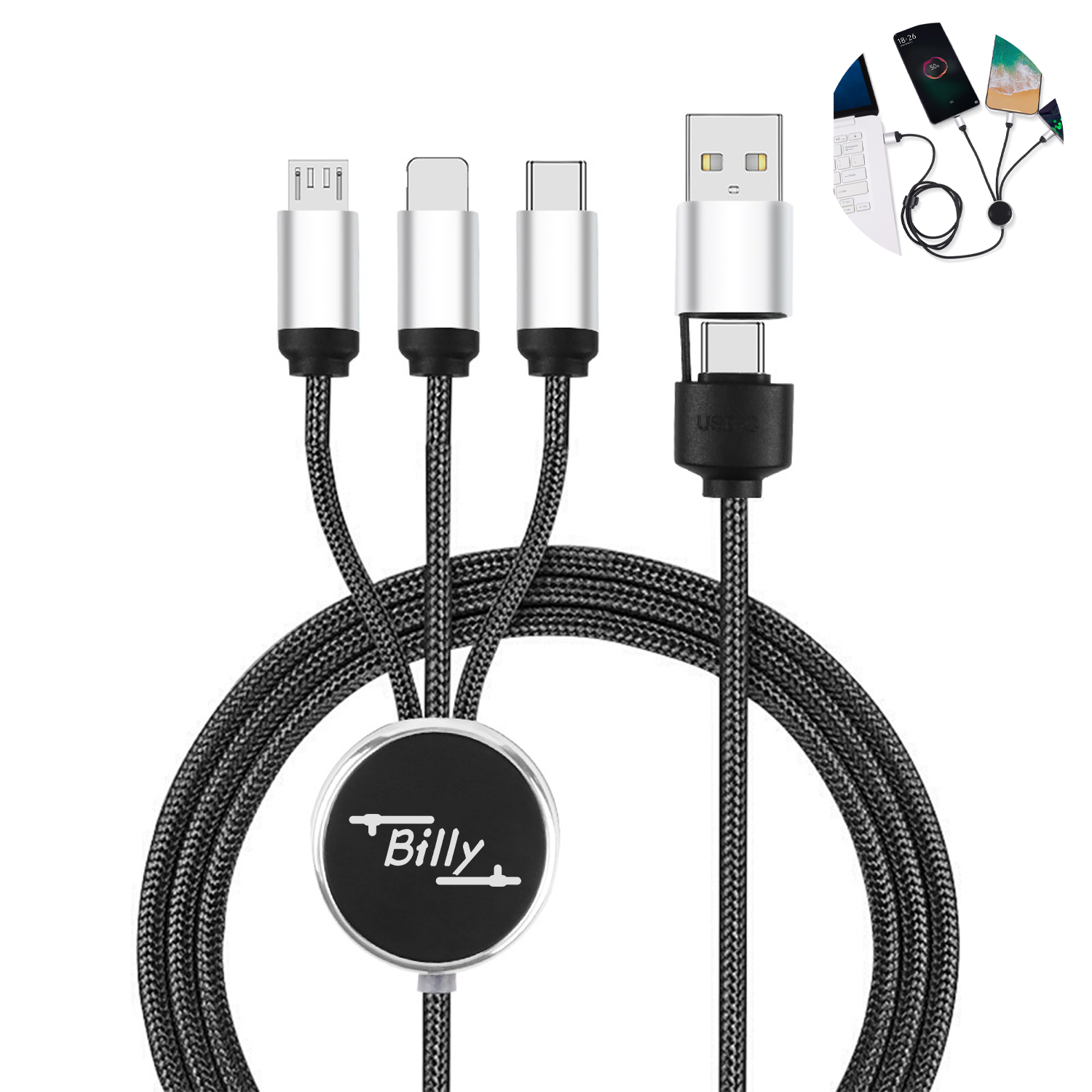 5-in-1 LED LOGO Light Up charging cable 1