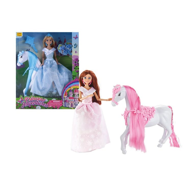 Doll & Horse Playsets - Blue/Pink 10.25-12.25" 1