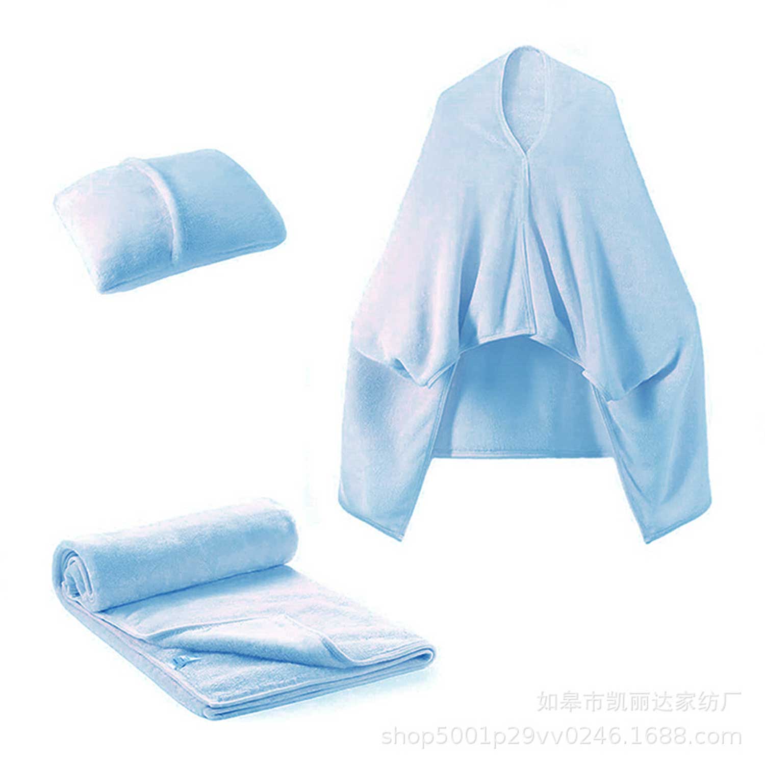 2-in-1 Foldable Travel Blanket & Pillow - Flannel Shawl 8