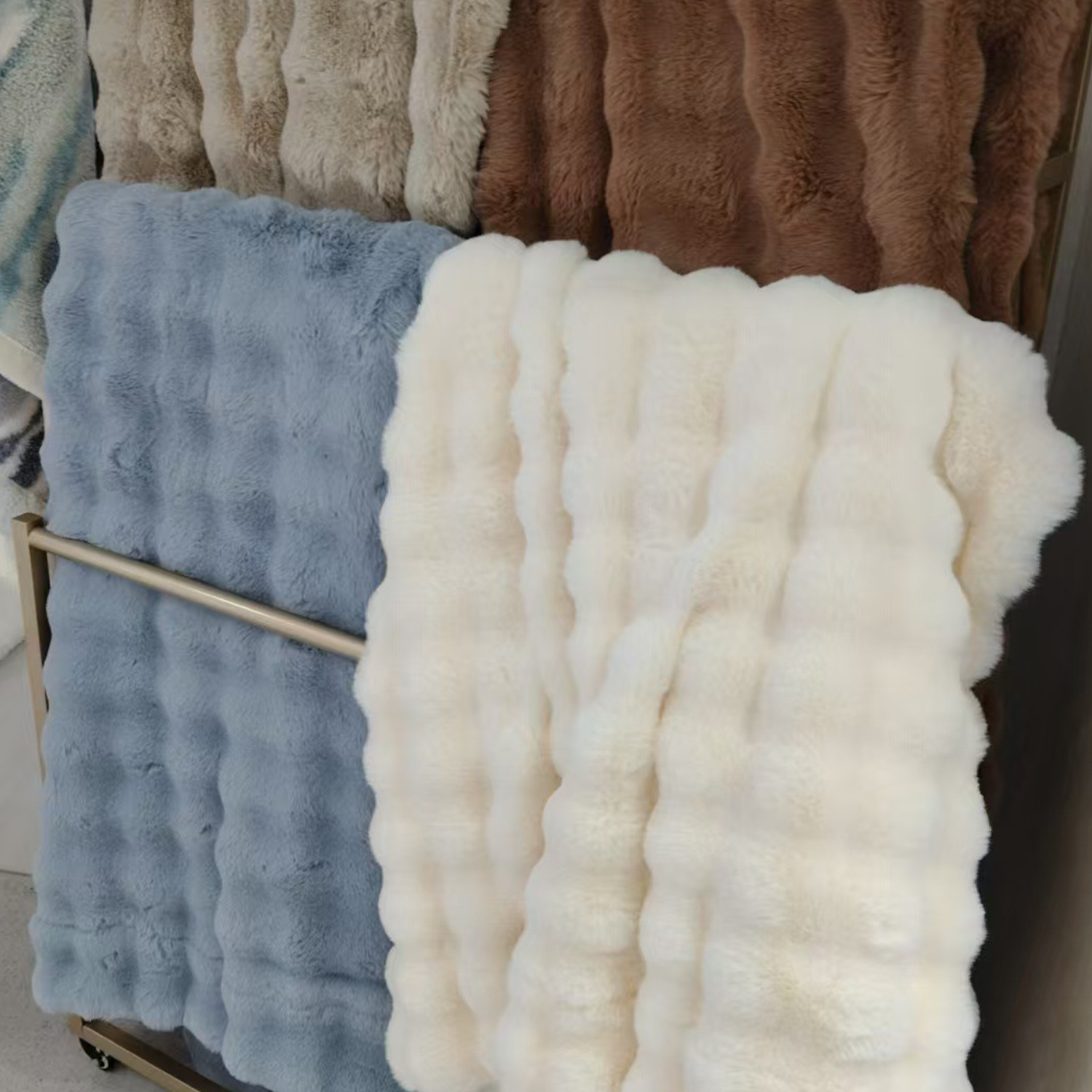polyester Reversible Double-Sided Sofa Flannel Blanket 11