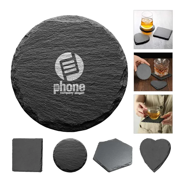 Black Slate Stone Coasters