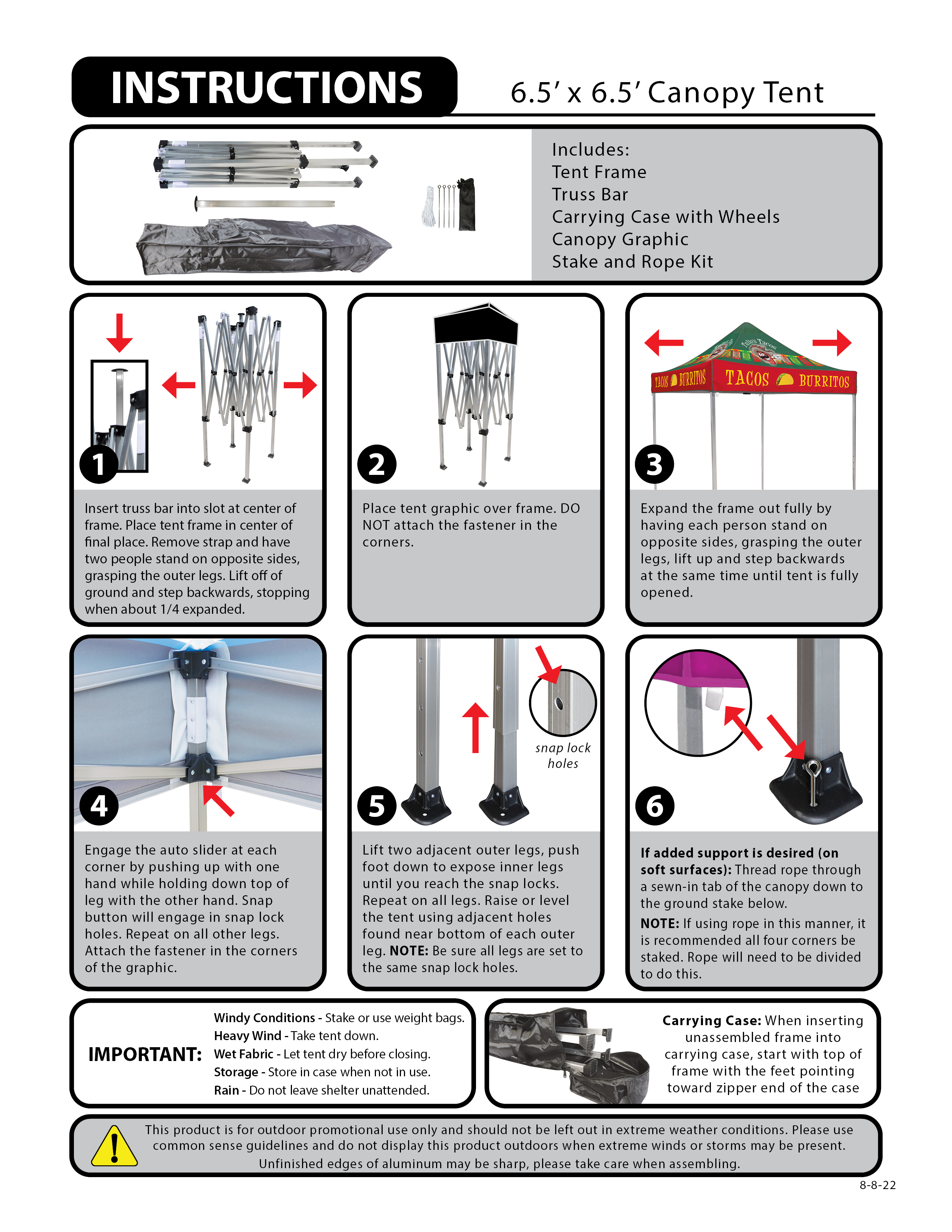 6.5' Square Canopy Tent 2