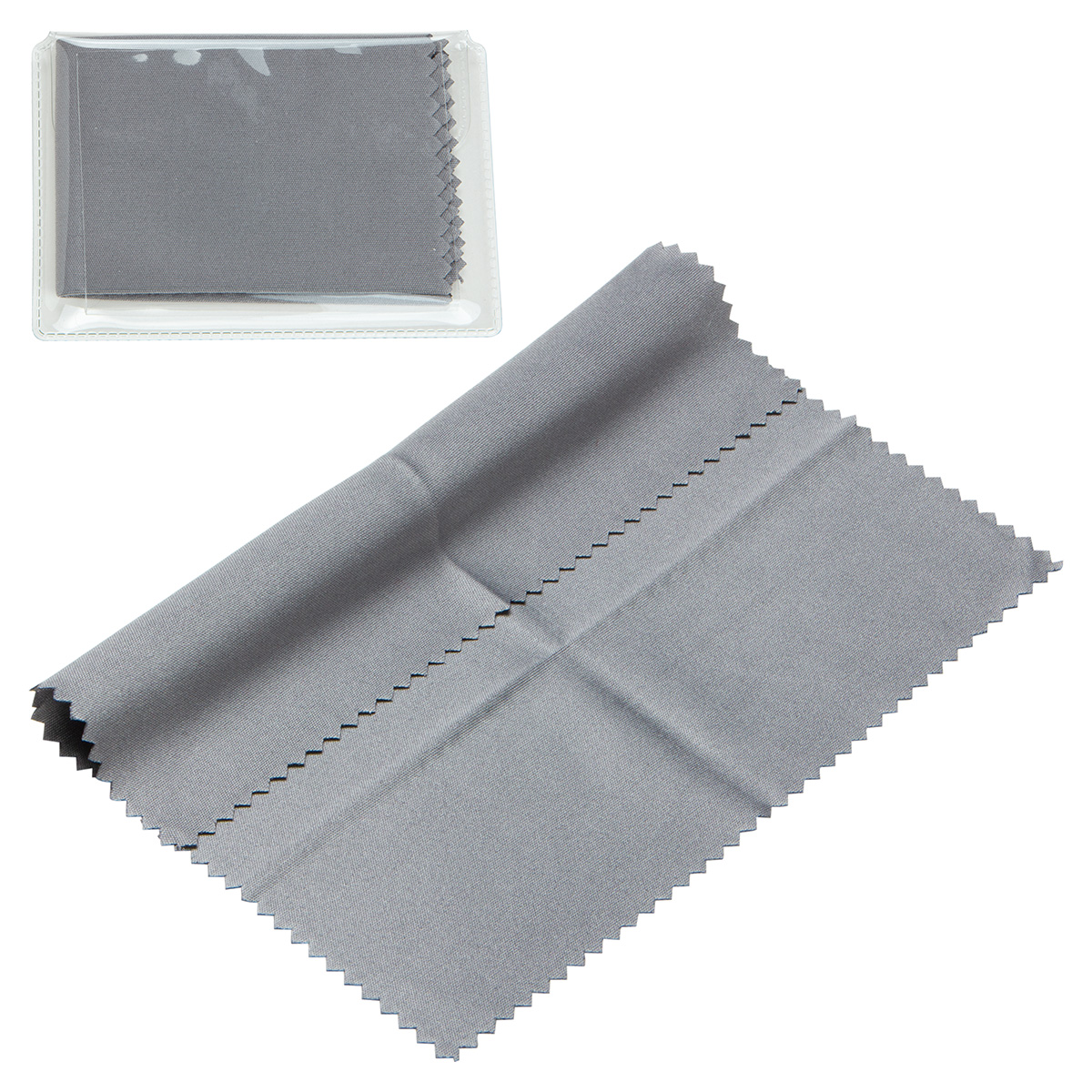6" x 6" 220GSM Microfiber Cleaning Cloth in Clear PVC Case 55