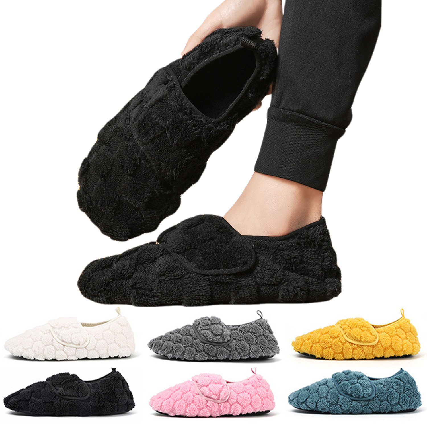 Unisex Plush Round Toe Non-Slip Indoor Slippers 5