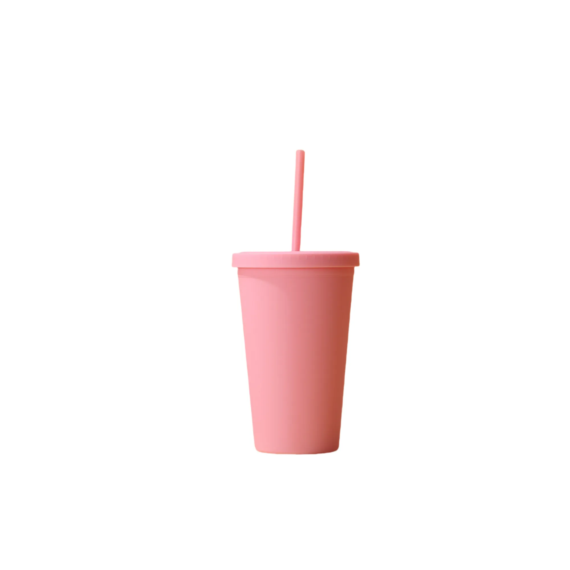 16 Oz Double Walled Cup With Lid And Straw 1