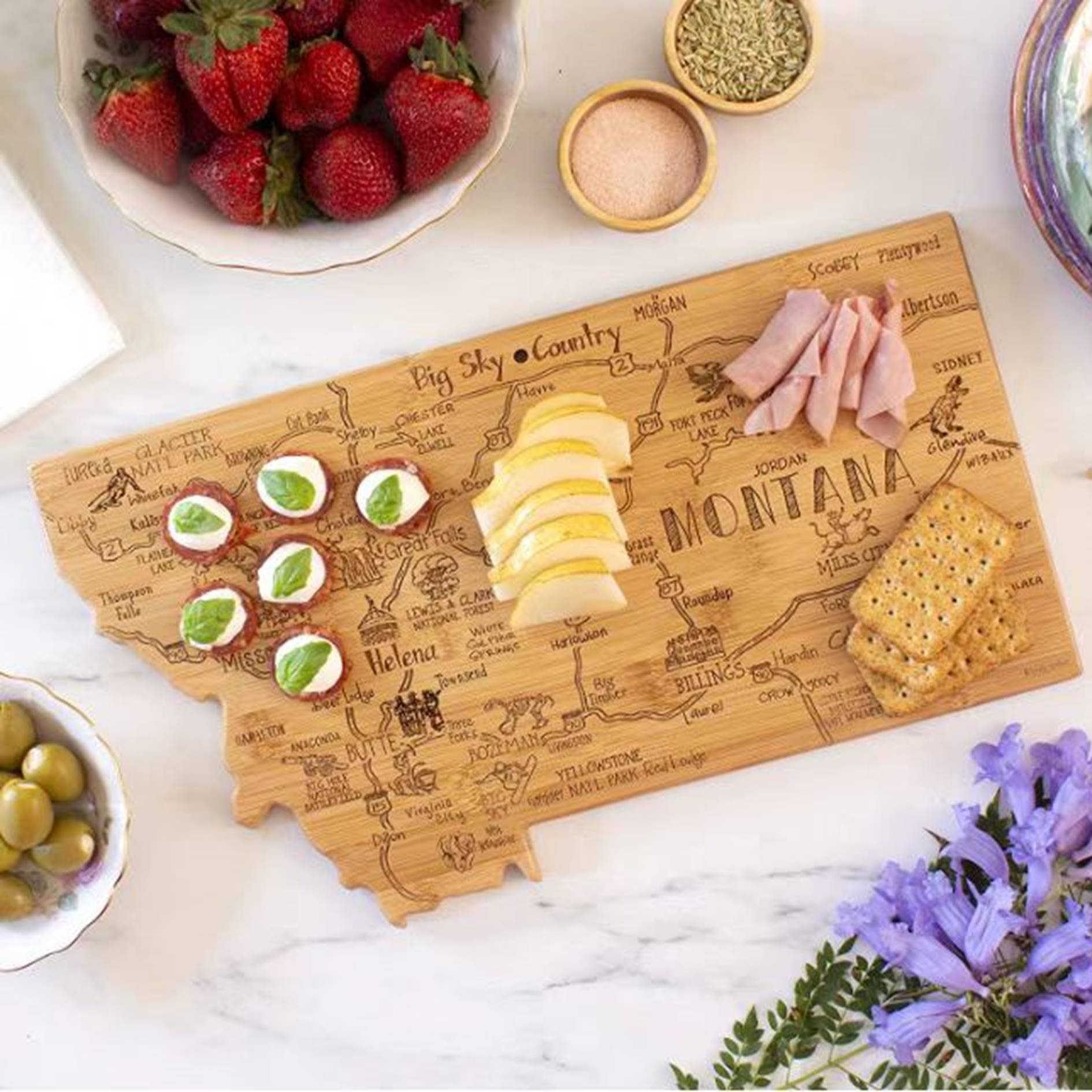 Montana State Shaped Serving Cutting Board 2
