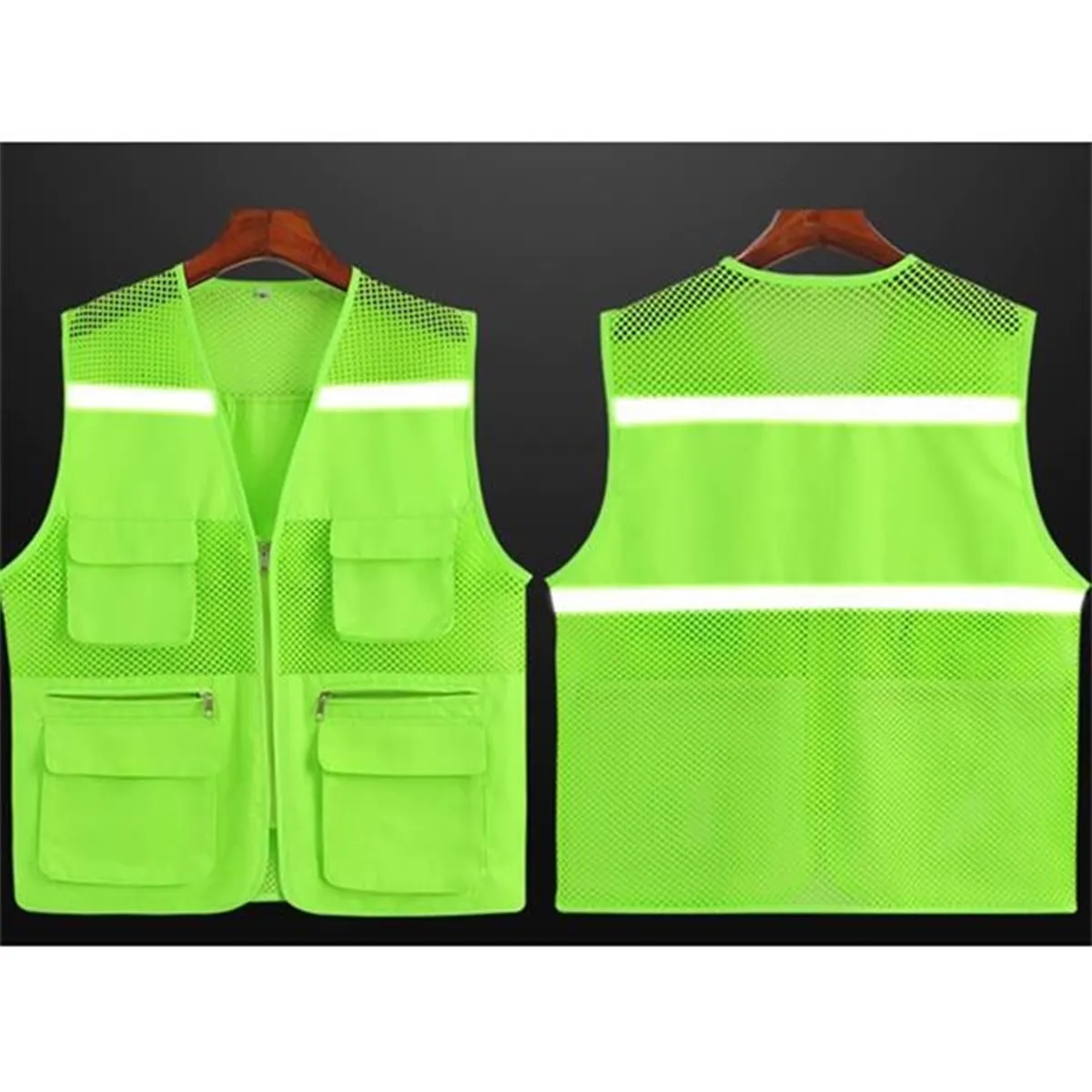 Mesh Breathable Reflective Safety Vest with pockets 9