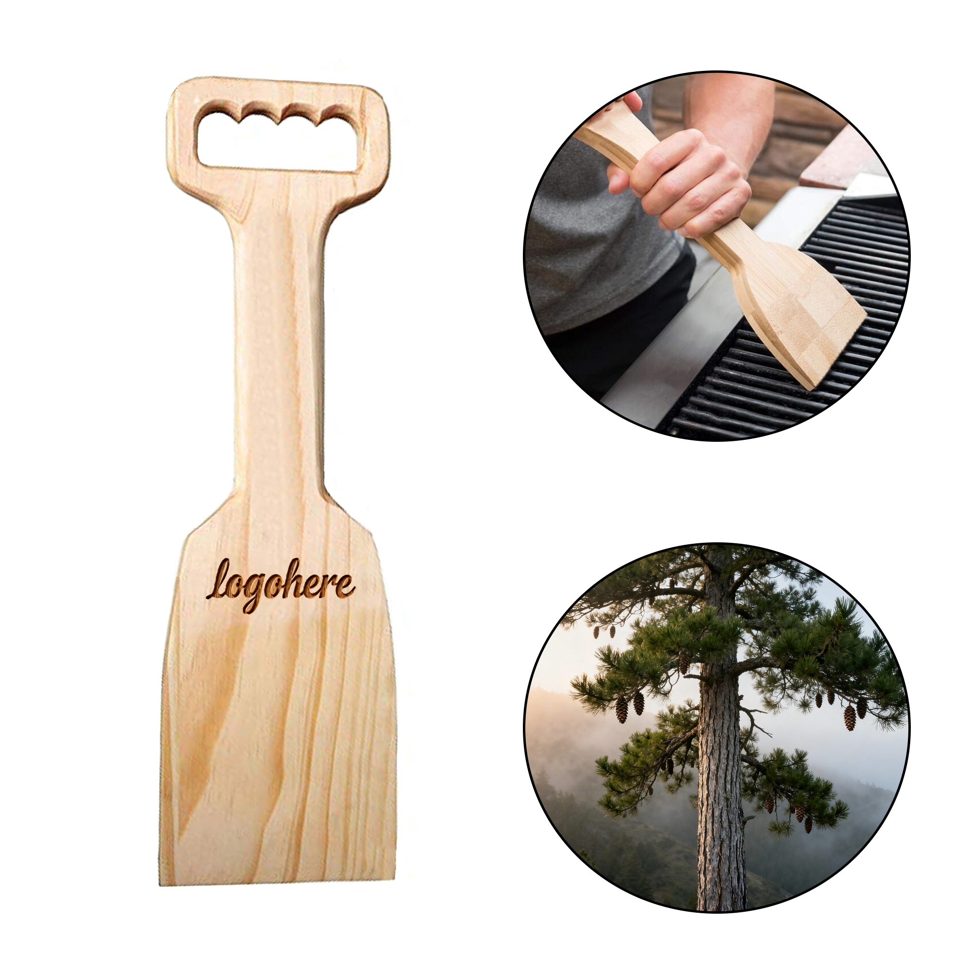 Pine Wood BBQ Scraper Tool 2