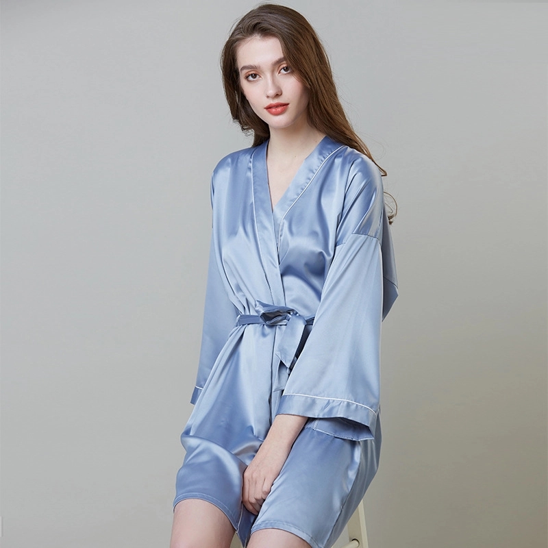 Women's Satin Robe,Silky Kimono Bathrobe 3