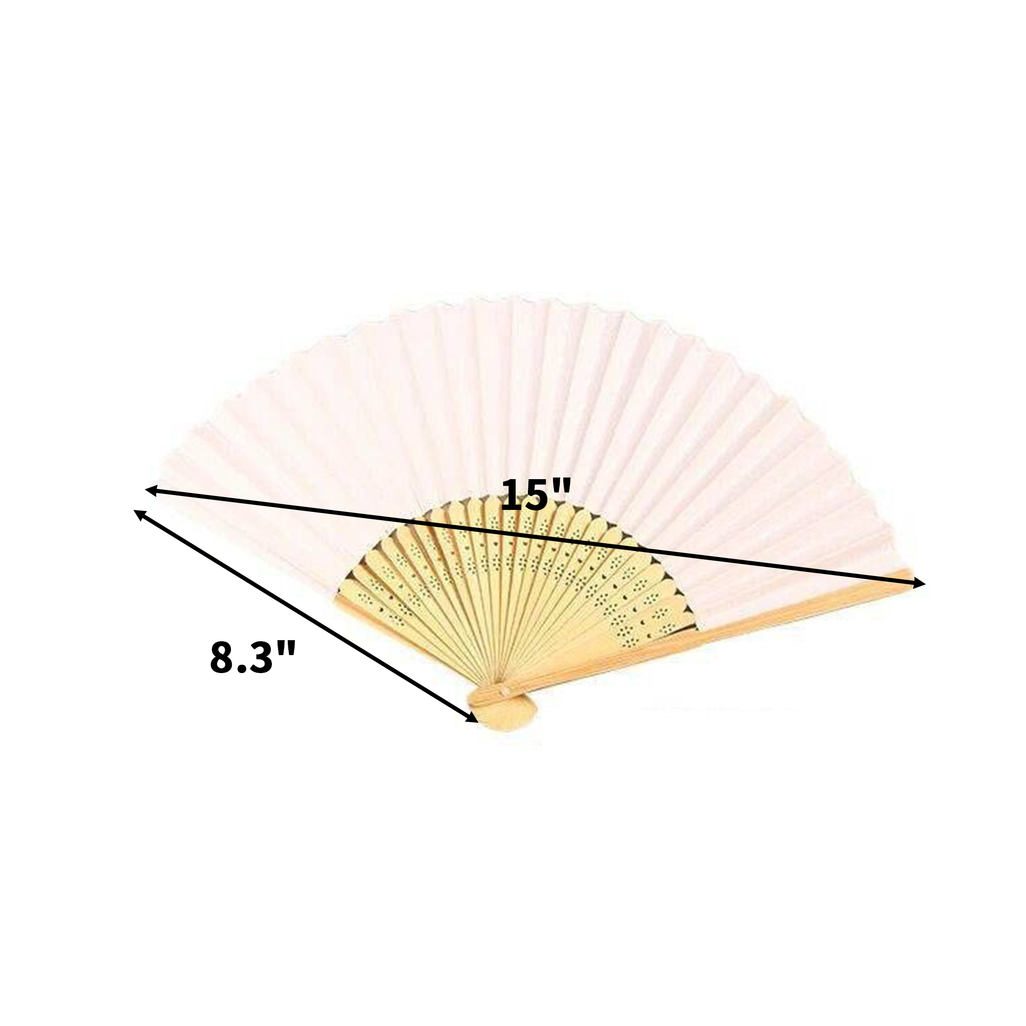 Handheld Bamboo Folding Fan 8.3 x 15" 3