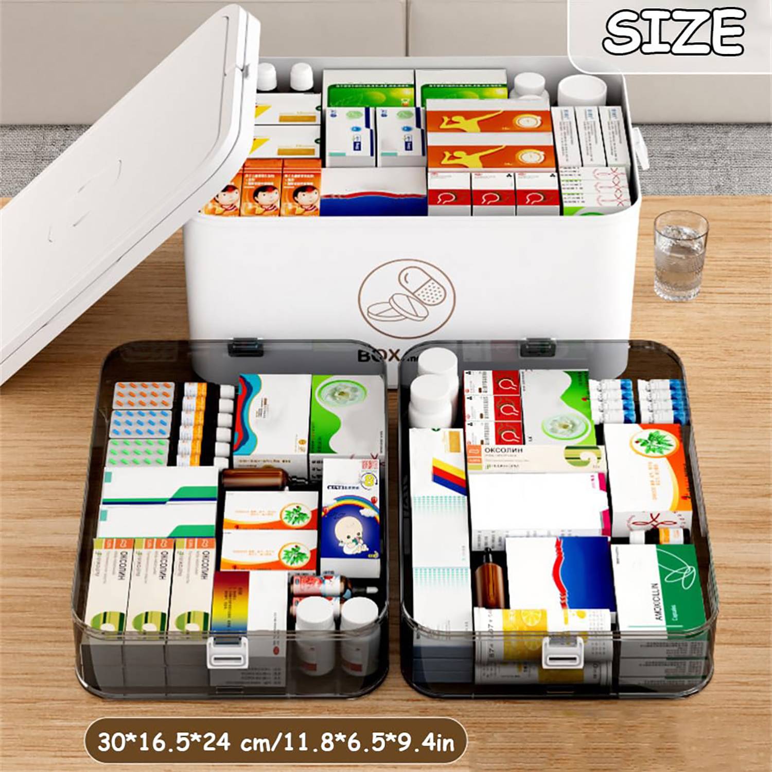 Three-Layer Large-Capacity Transparent Medicine Box 6
