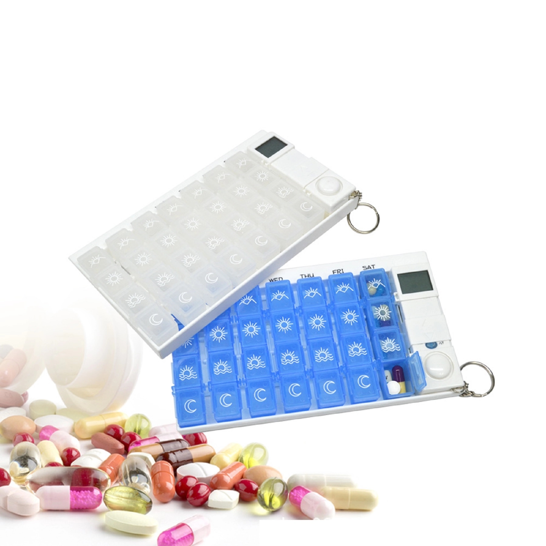 28 Grid 7 Day Pill Box with Alarm Clock 3