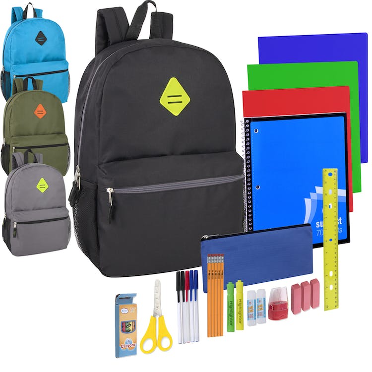 Boys' School Supply Kits in 19" Backpacks - 30 Pieces 2