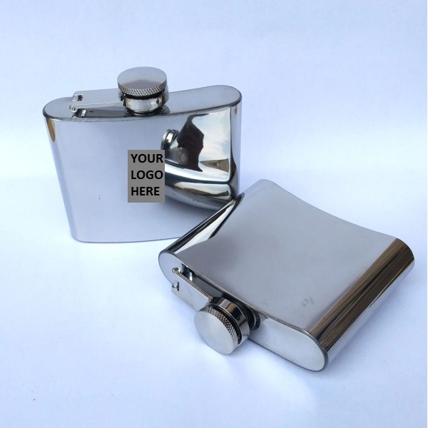 Mirror Finished SS Hip Flask 4.5oz 2