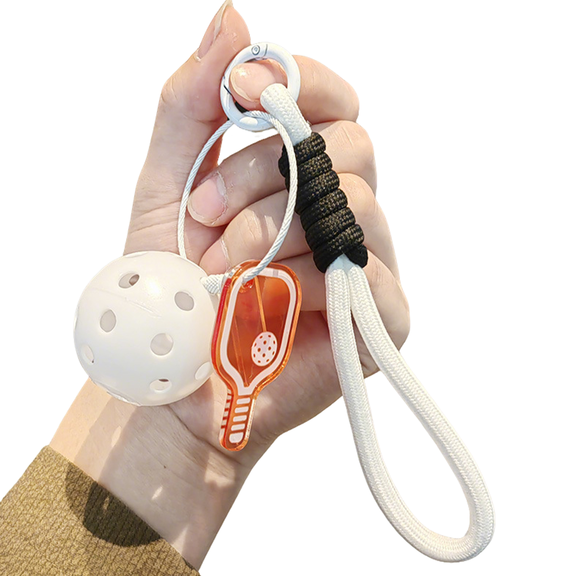 Mini Pickleball Ornament Keychain With Logo Position 6.3" X 1.1" X 1.8" 11