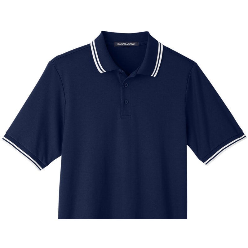 Devon & Jones Men's CrownLux Performance™ Plaited Tipped Polo 12